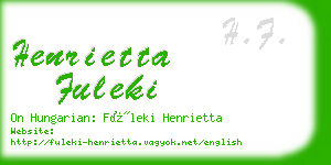 henrietta fuleki business card